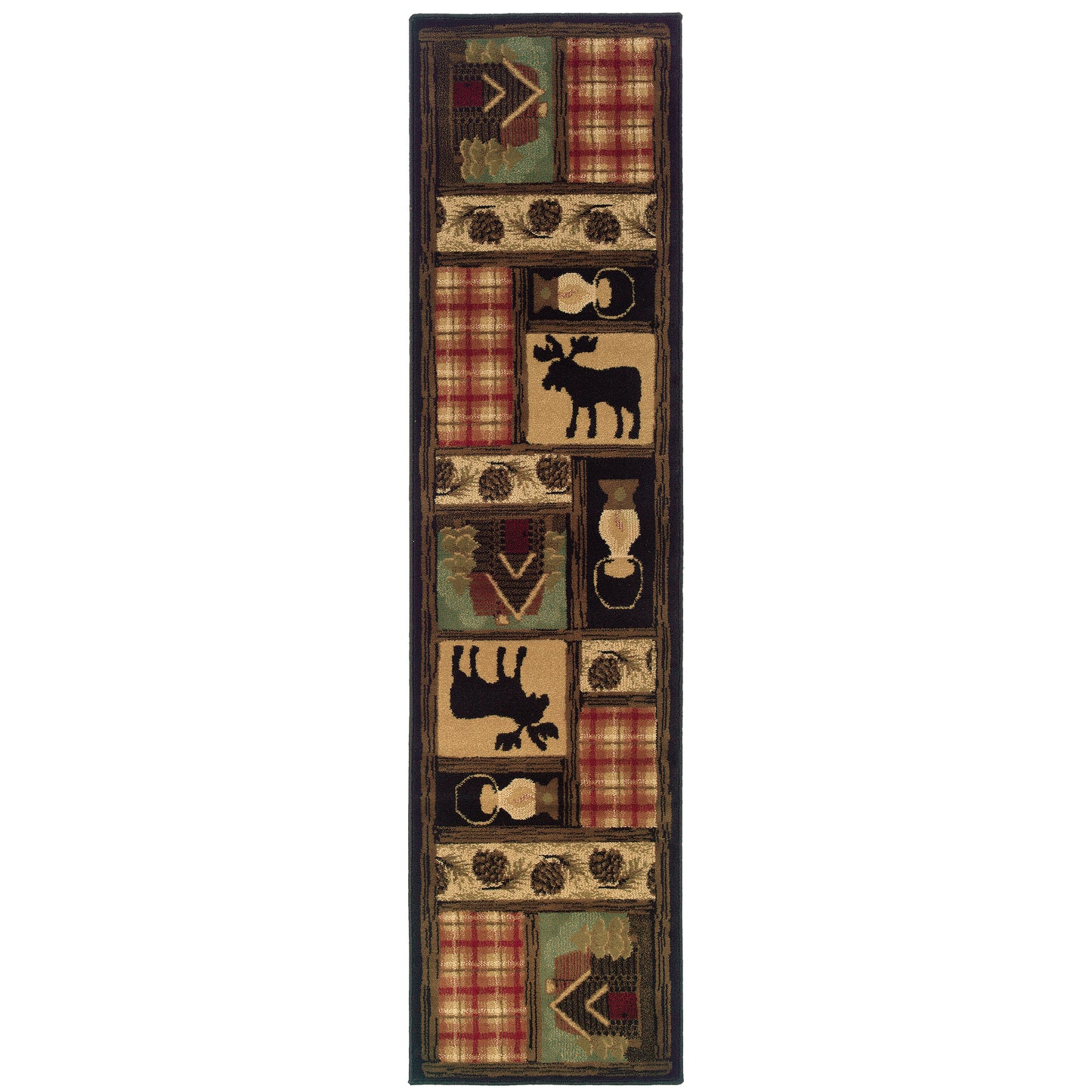 Hudson Brown Red Country Southwest/Lodge Indoor Rug