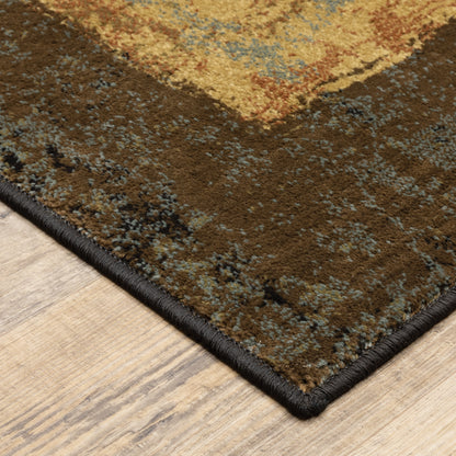 Hudson Brown Black Modern & Contemporary Abstract Indoor Rug