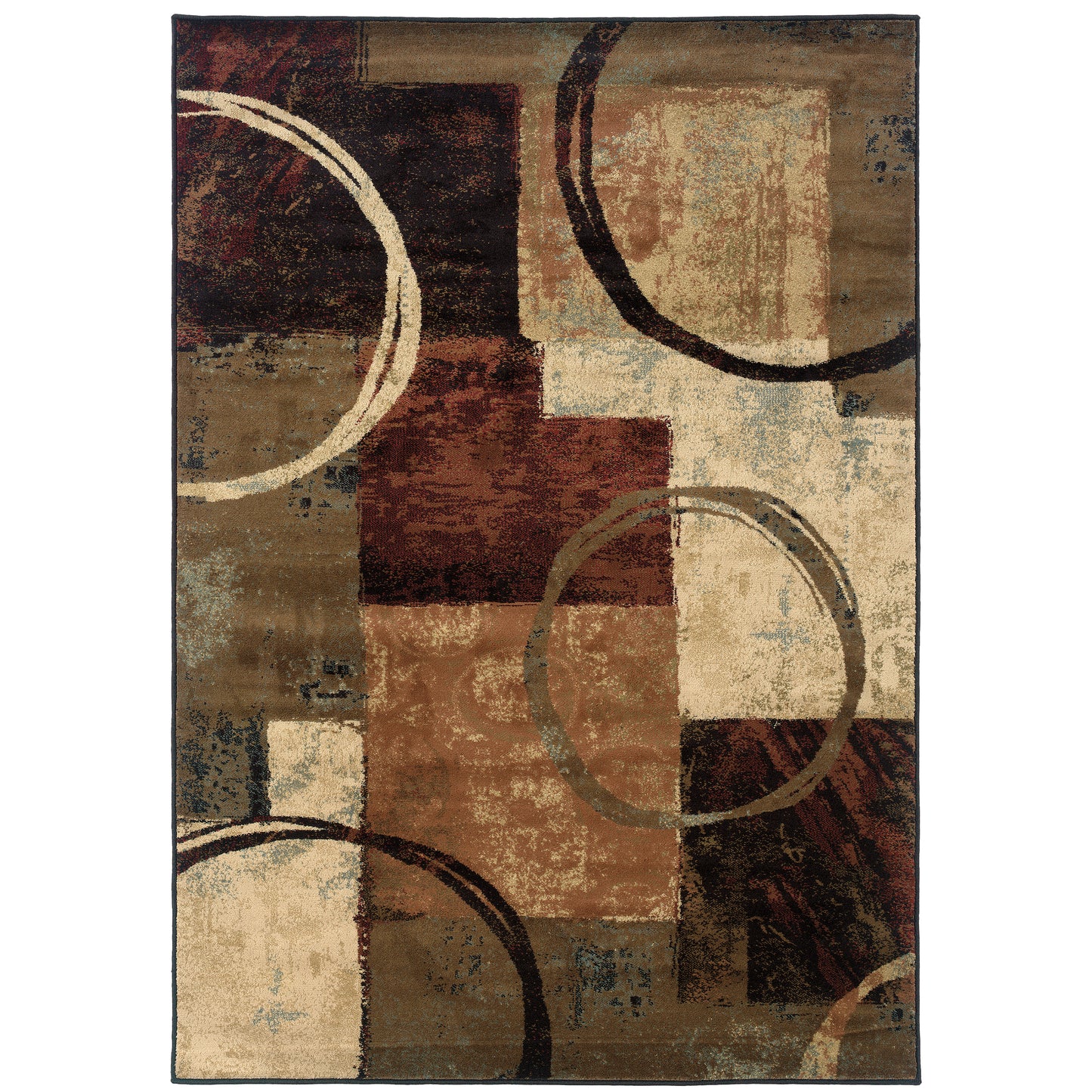 Hudson Brown Black Modern & Contemporary Abstract Indoor Rug