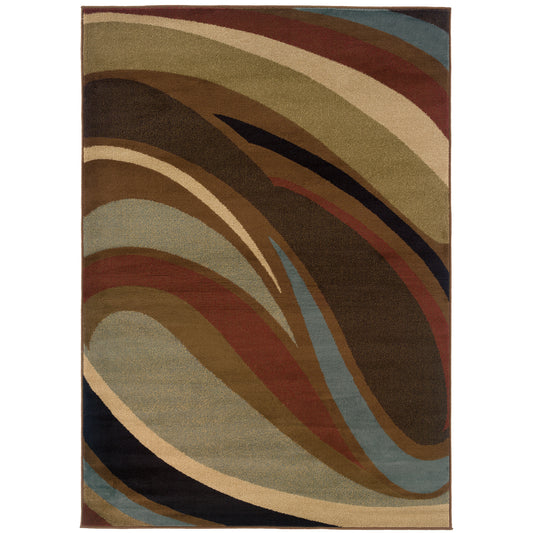 Hudson Brown Multi Modern & Contemporary Abstract Indoor Rug