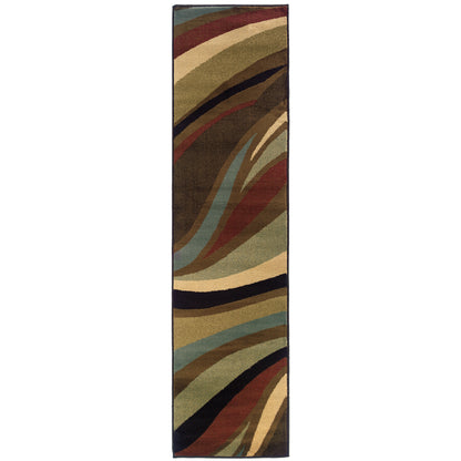 Hudson Brown Multi Modern & Contemporary Abstract Indoor Rug