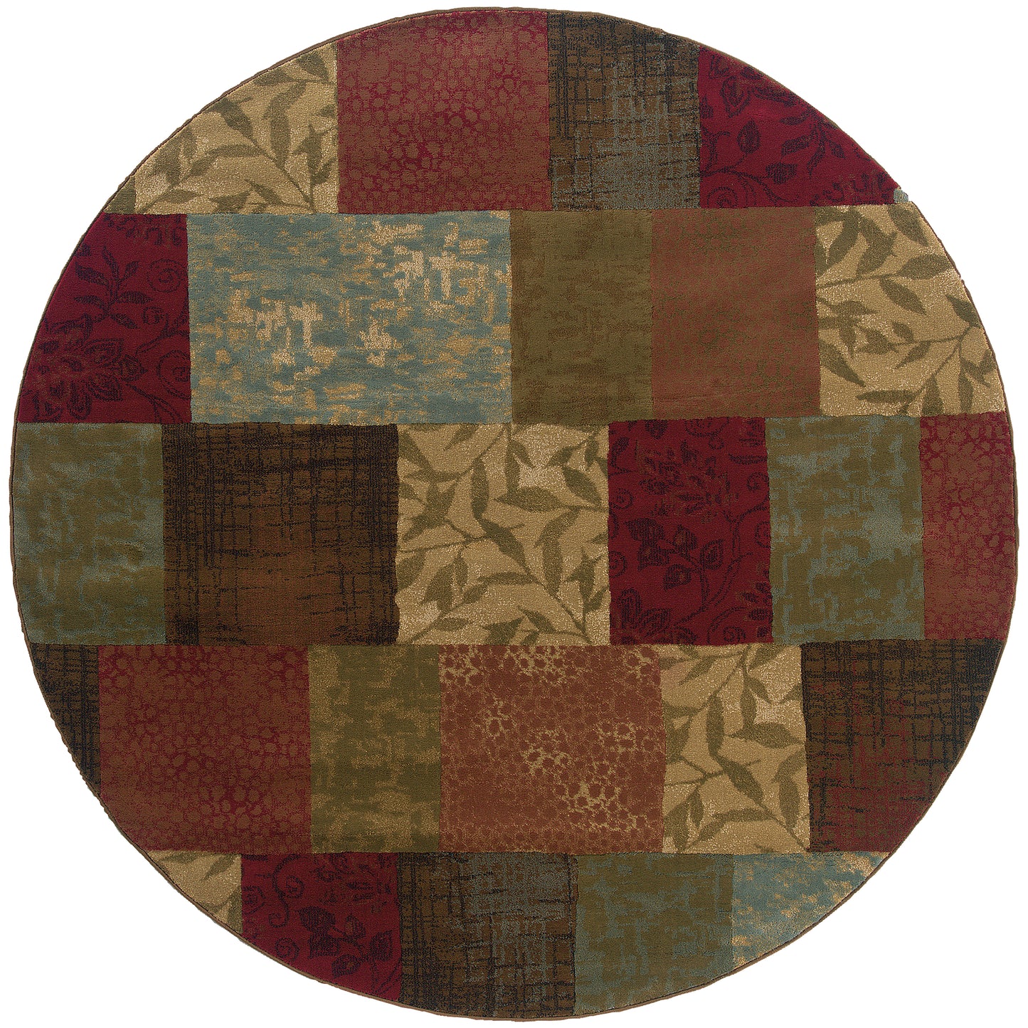 Hudson Green Red Transitional Geometric Indoor Rug