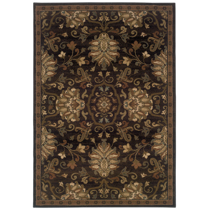 Hudson Brown Beige Traditional Oriental Indoor Rug