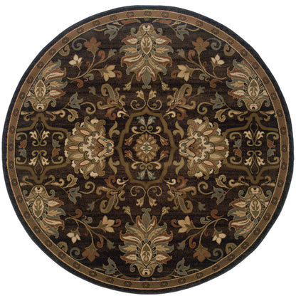 Hudson Brown Beige Traditional Oriental Indoor Rug