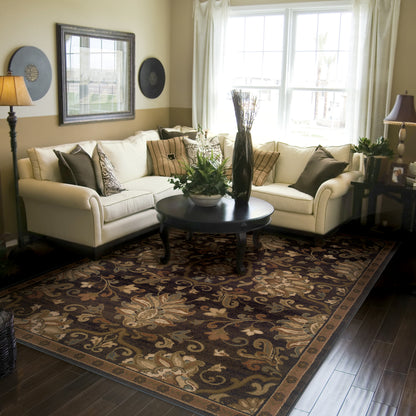 Hudson Brown Beige Traditional Oriental Indoor Rug