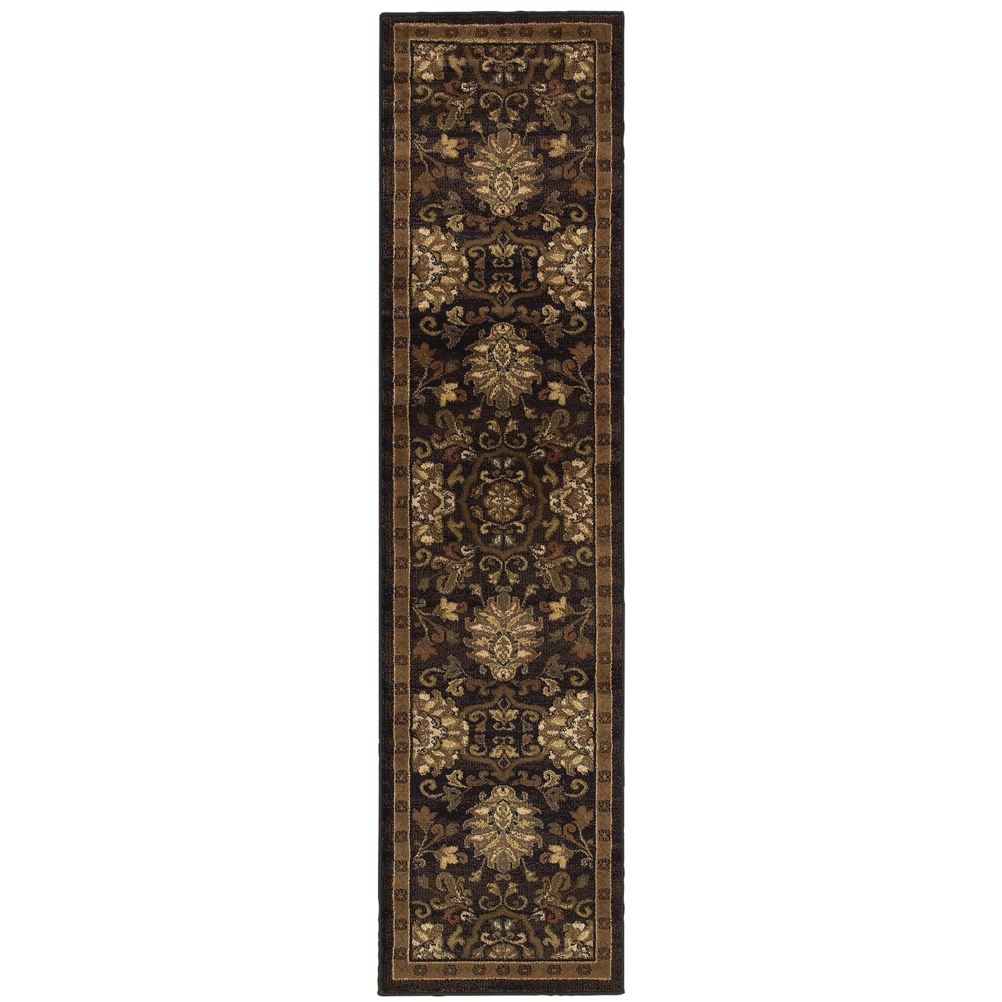 Hudson Brown Beige Traditional Oriental Indoor Rug