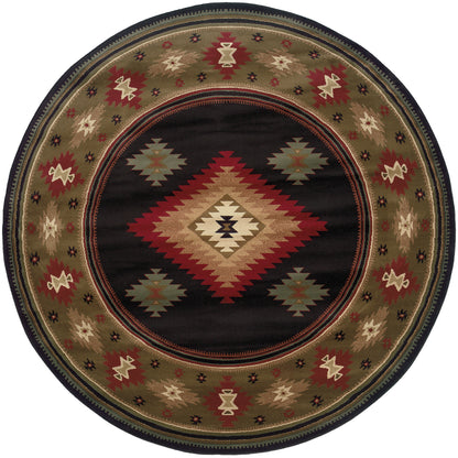 Hudson Black Green Southwestern Southwest/Lodge Indoor Rug