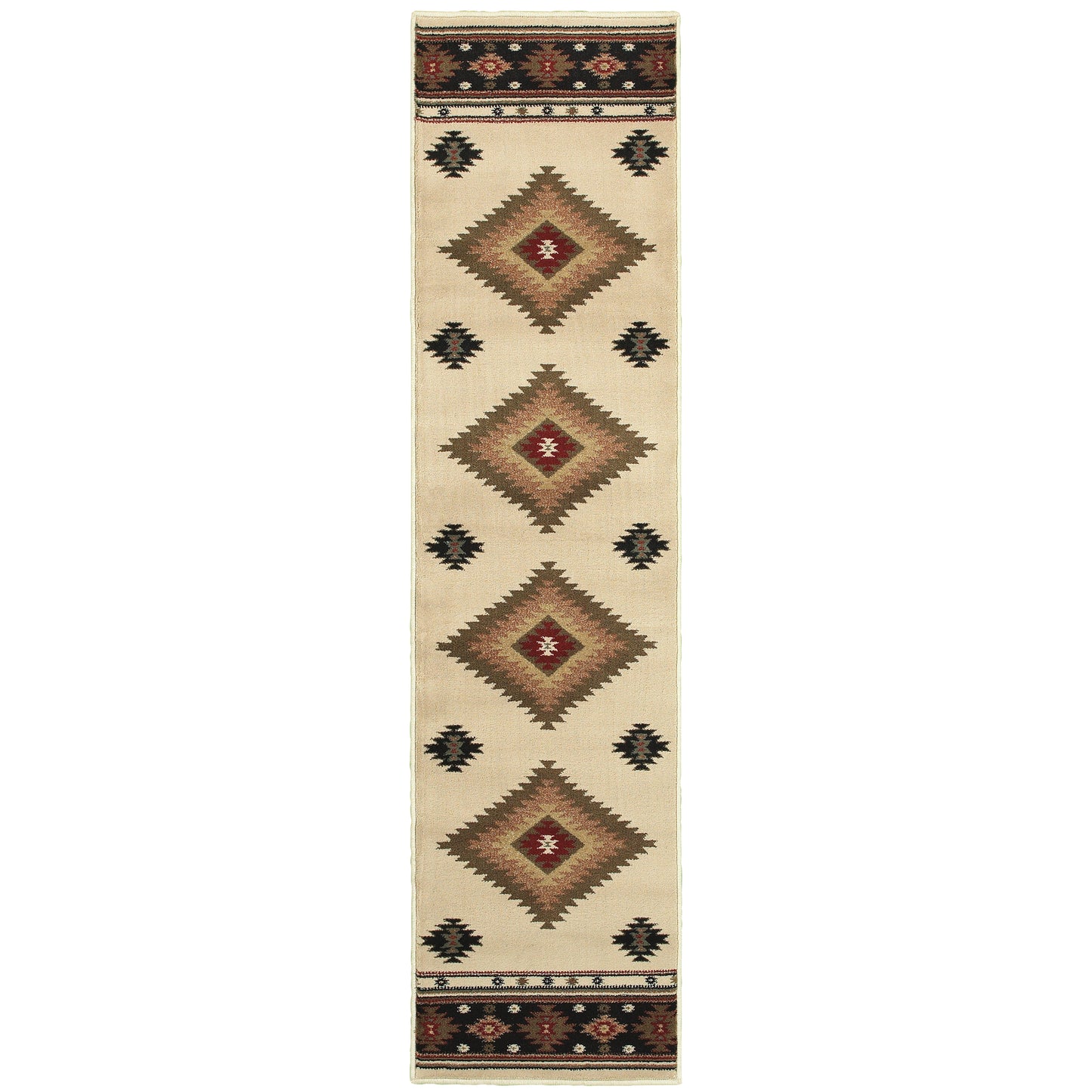 Hudson Beige Green Southwestern Southwest/Lodge Indoor Rug