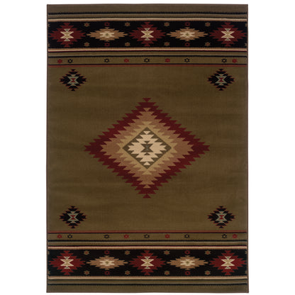 Hudson Green Red Southwestern Southwest/Lodge Indoor Rug