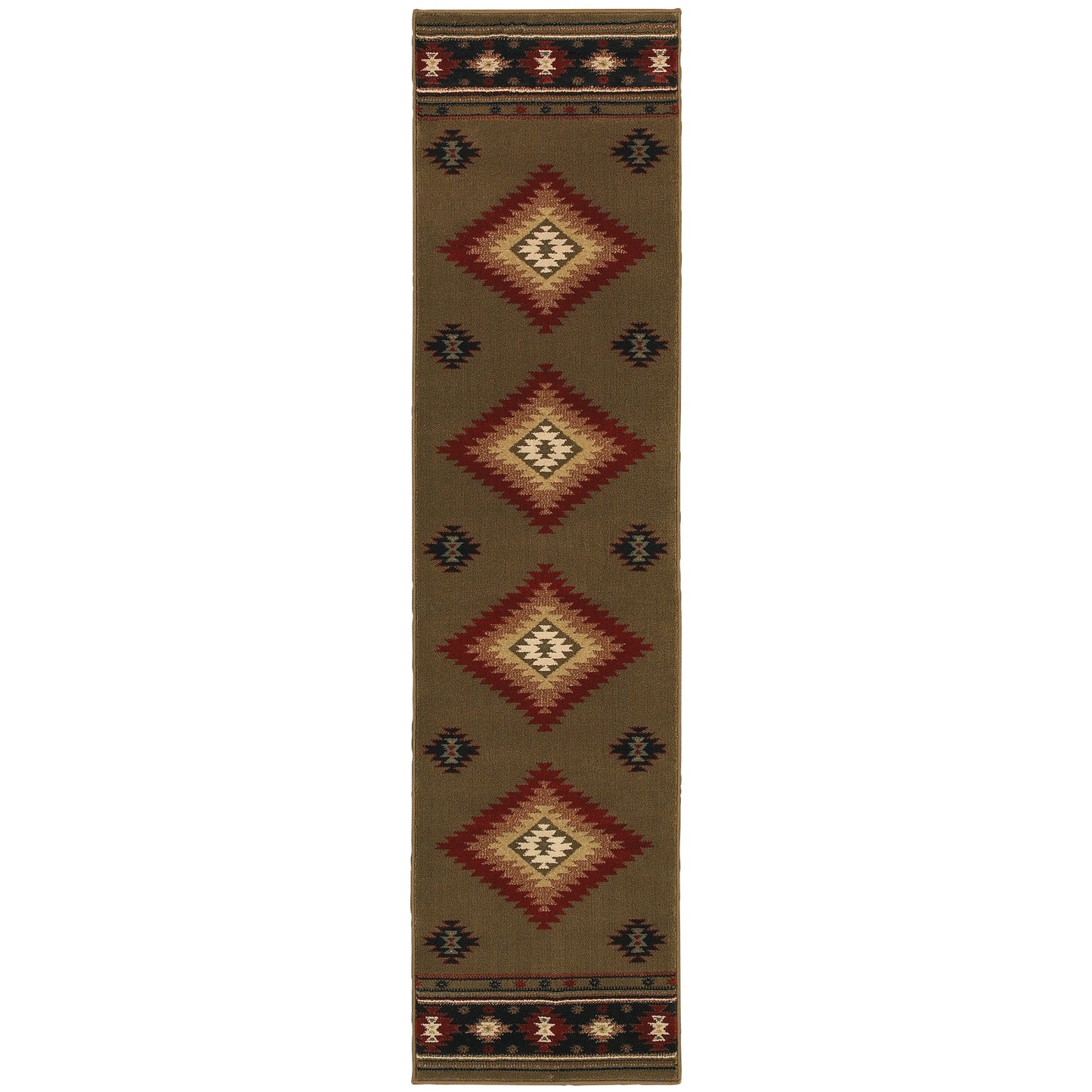 Hudson Green Red Southwestern Southwest/Lodge Indoor Rug