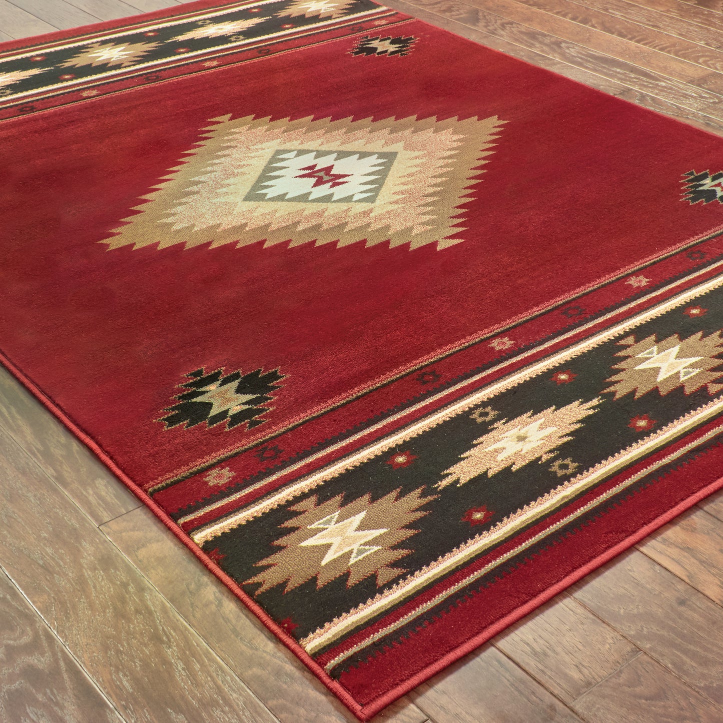 Hudson Red Green Southwestern Southwest/Lodge Indoor Rug