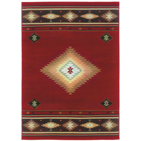 Hudson Red Green Southwestern Southwest/Lodge Indoor Rug