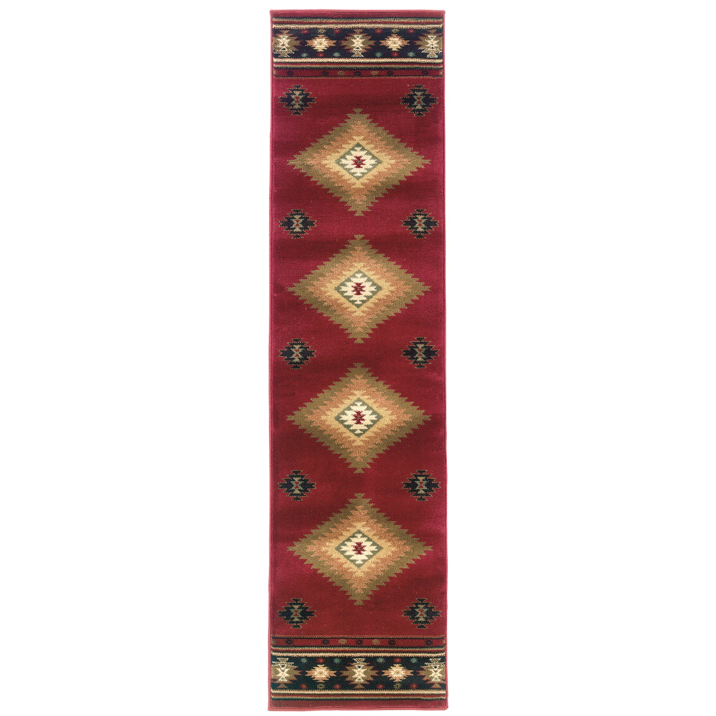 Hudson Red Green Southwestern Southwest/Lodge Indoor Rug