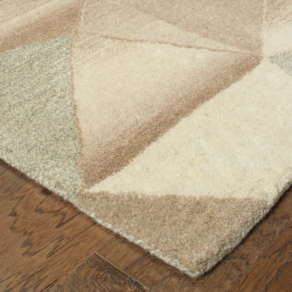 Infused Beige Grey Modern & Contemporary Geometric Indoor Rug