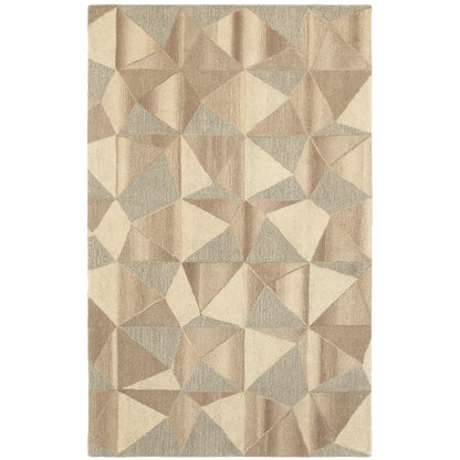 Infused Beige Grey Modern & Contemporary Geometric Indoor Rug