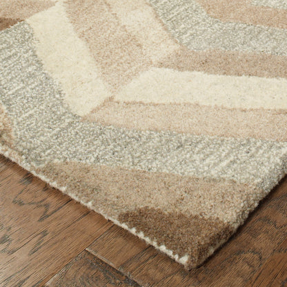 Infused Beige Grey Modern & Contemporary Geometric Indoor Rug