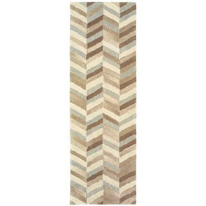 Infused Beige Grey Modern & Contemporary Geometric Indoor Rug