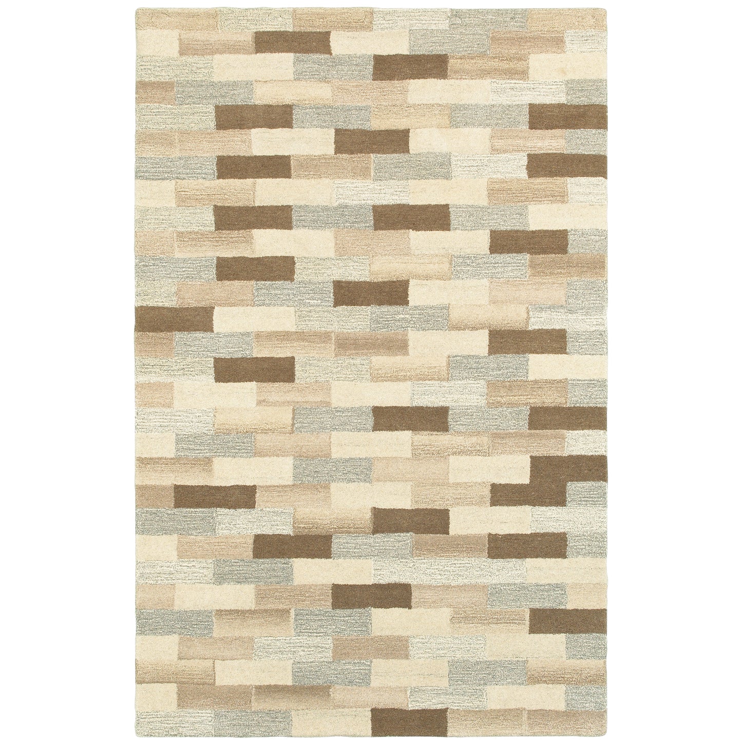 Infused Beige Grey Modern & Contemporary Geometric Indoor Rug