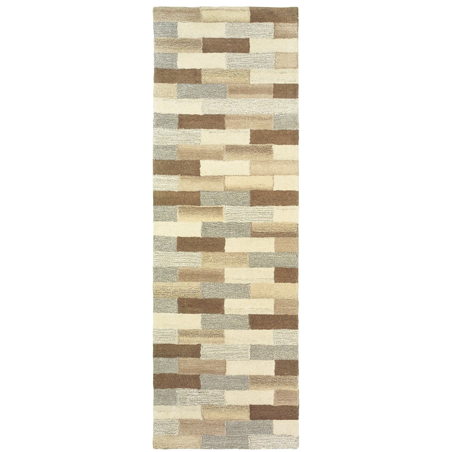 Infused Beige Grey Modern & Contemporary Geometric Indoor Rug