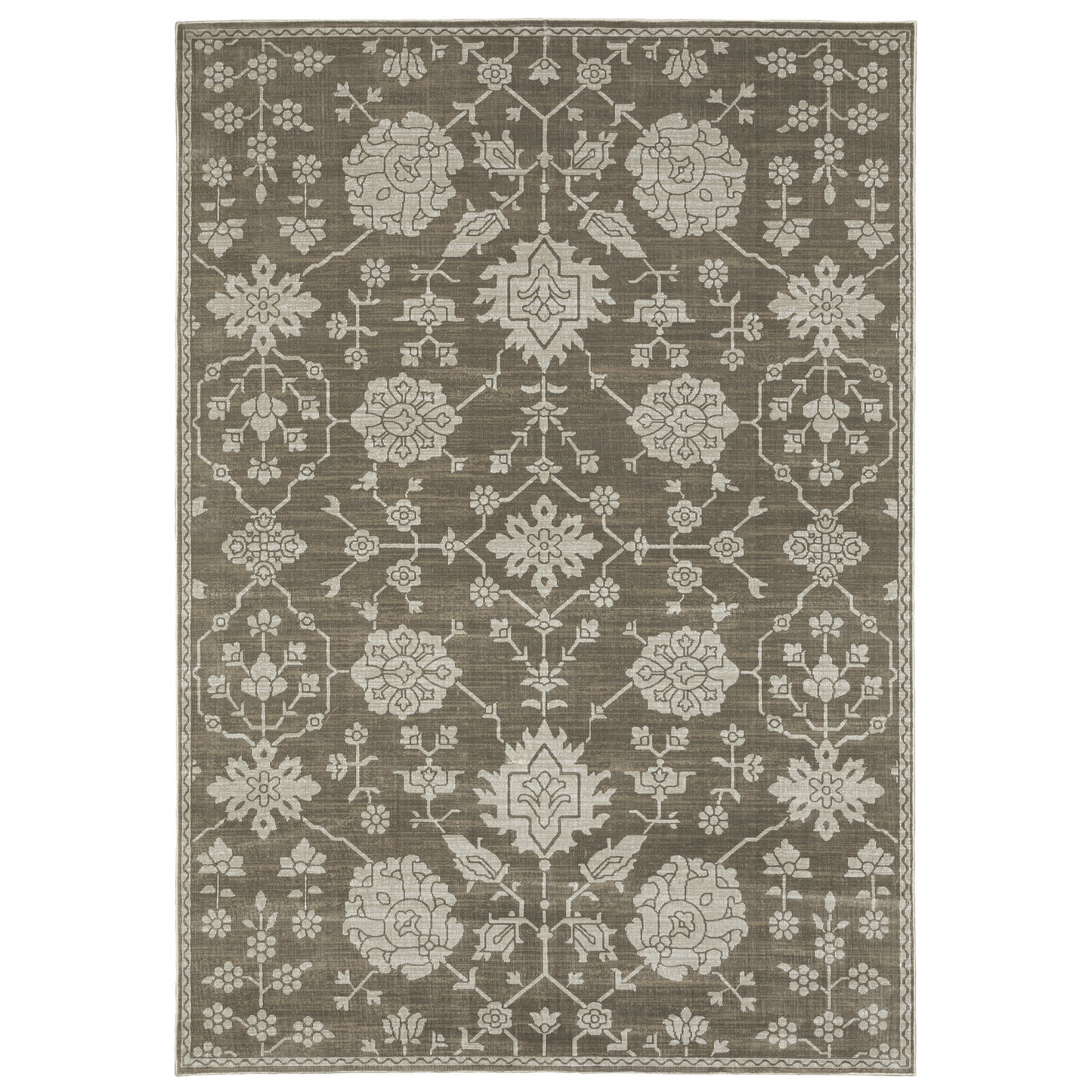 Intrigue Grey Light Grey Traditional Oriental Indoor Rug