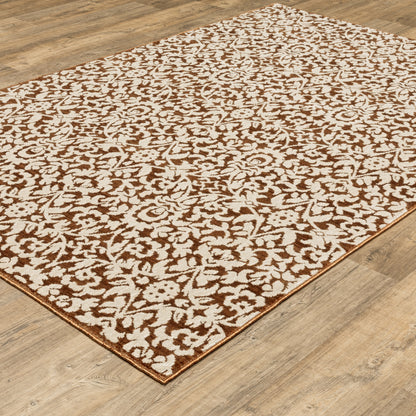 Intrigue Orange Beige Traditional Oriental Indoor Rug