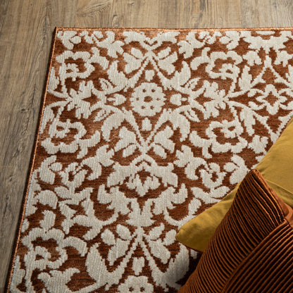 Intrigue Orange Beige Traditional Oriental Indoor Rug