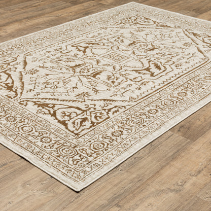 Intrigue Ivory Gold Traditional Oriental Indoor Rug