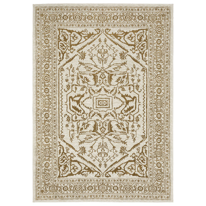 Intrigue Ivory Gold Traditional Oriental Indoor Rug