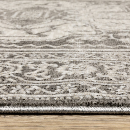 Intrigue Grey Ivory Traditional Oriental Indoor Rug