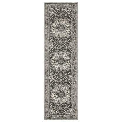 Intrigue Grey Ivory Traditional Oriental Indoor Rug