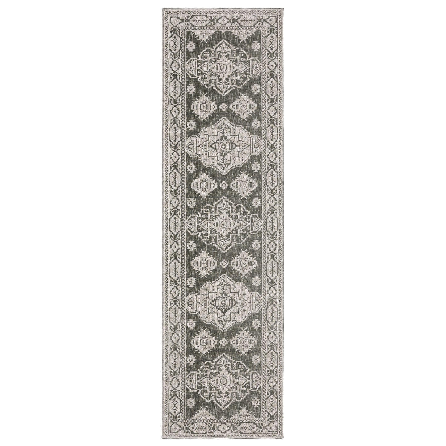 Intrigue Grey Grey Traditional Oriental Indoor Rug