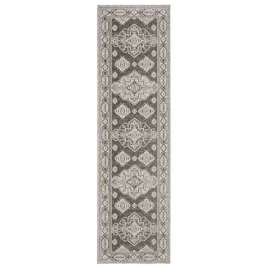 Intrigue Grey Grey Traditional Oriental Indoor Rug