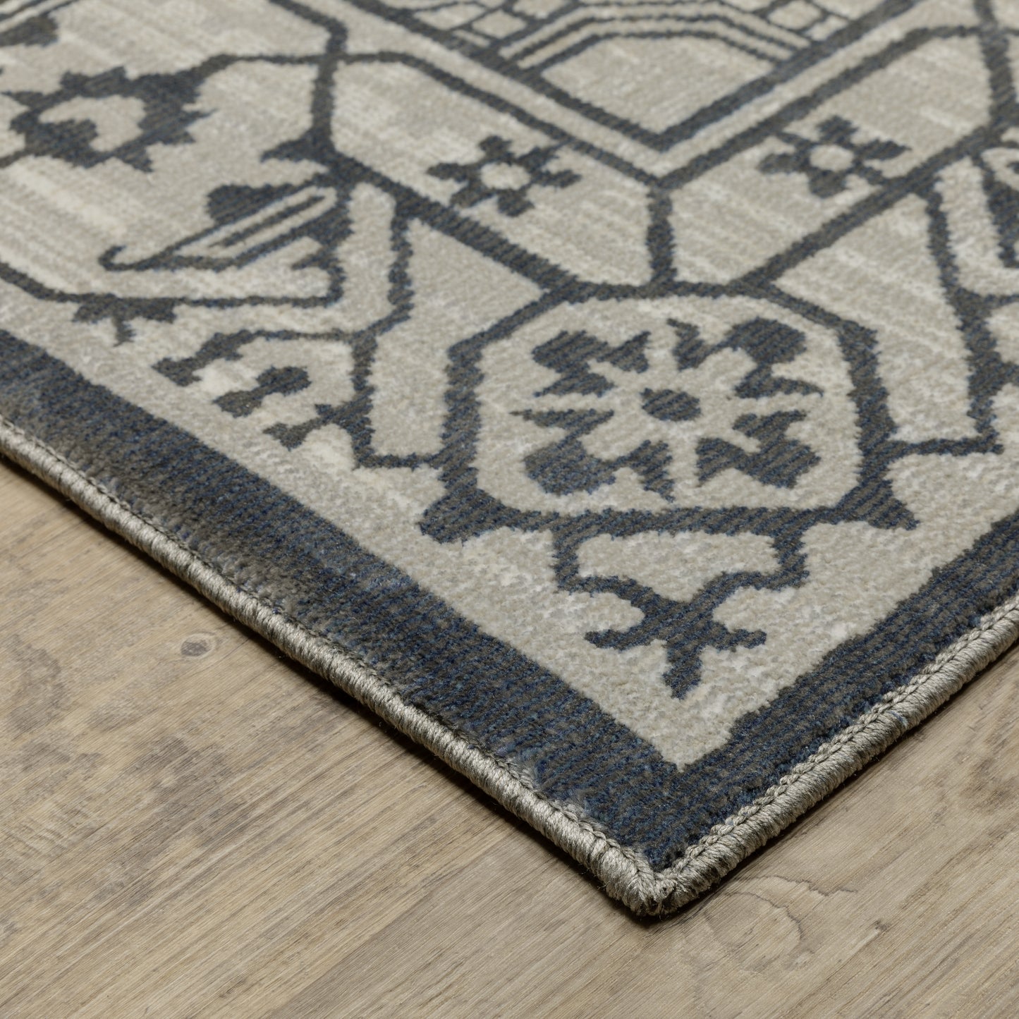 Intrigue Blue Grey Traditional Oriental Indoor Rug