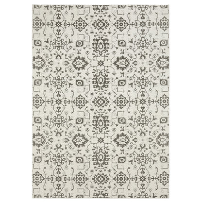 Intrigue Ivory Grey Traditional Oriental Indoor Rug