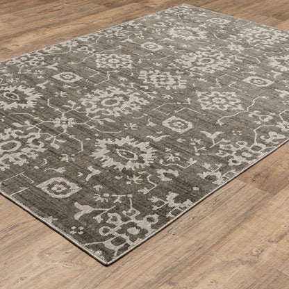 Intrigue Grey Ivory Traditional Oriental Indoor Rug