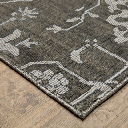 Intrigue Grey Ivory Traditional Oriental Indoor Rug