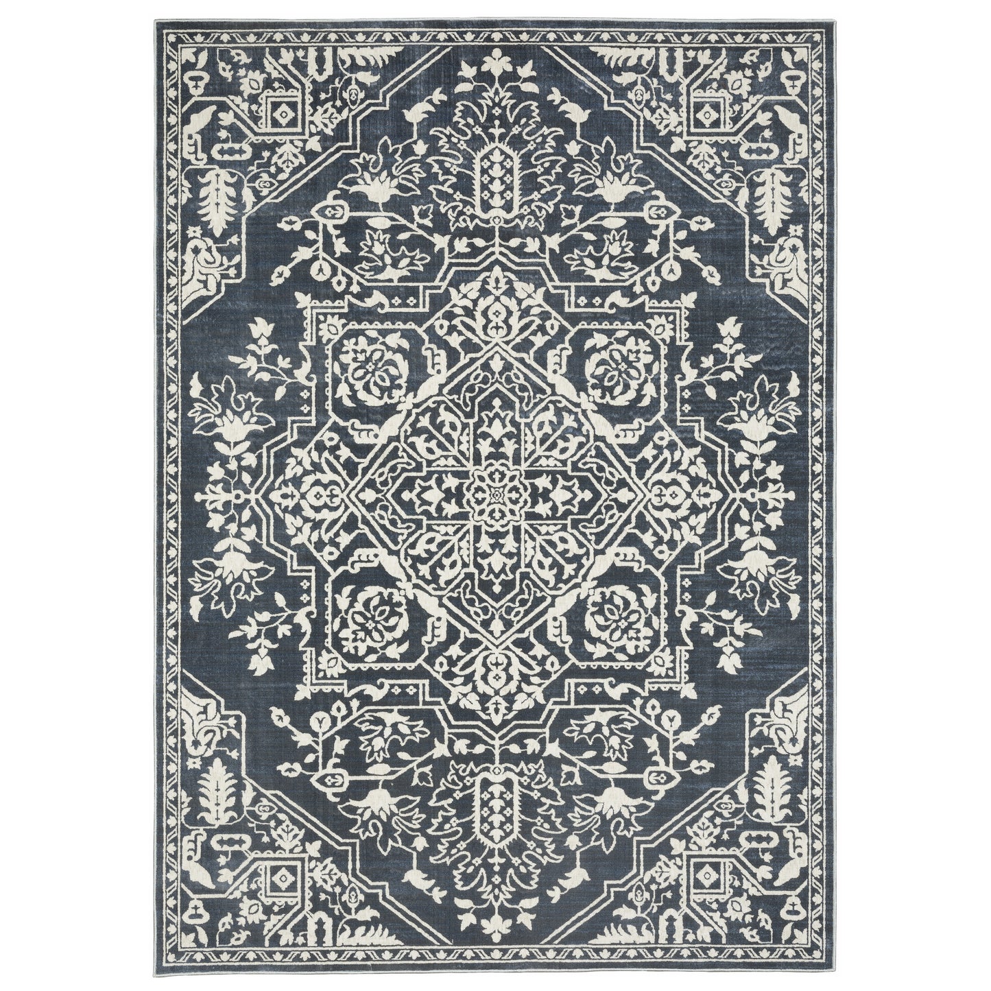 Intrigue Blue Ivory Traditional Oriental Indoor Rug