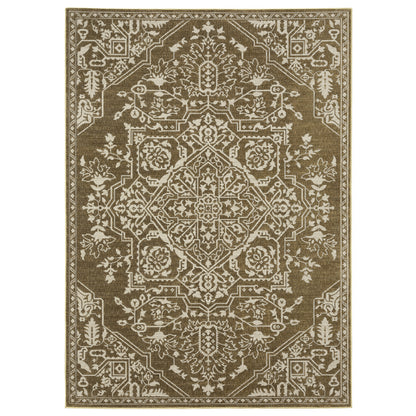 Intrigue Gold Beige Traditional Oriental Indoor Rug