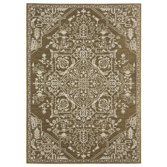 Intrigue Gold Beige Traditional Oriental Indoor Rug