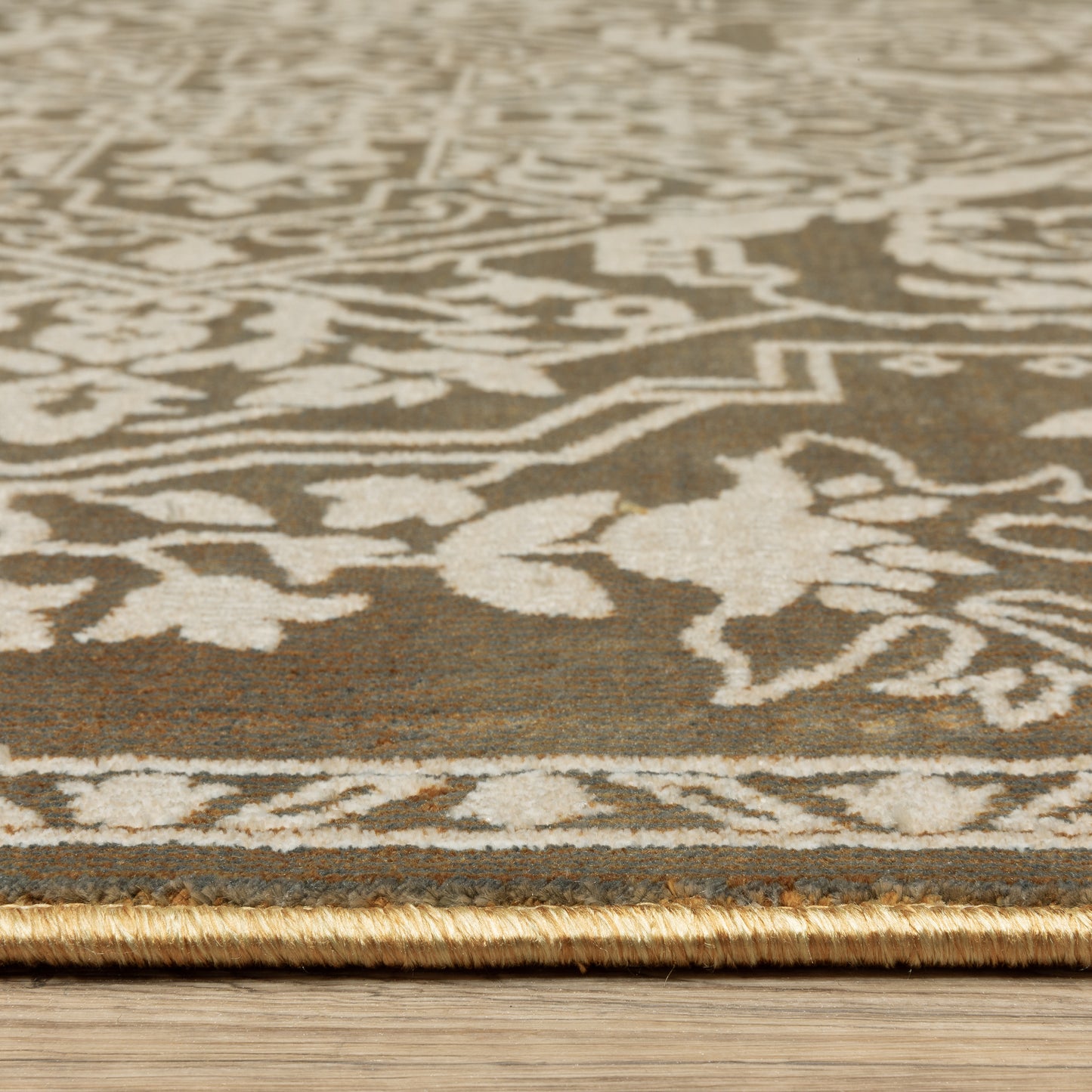 Intrigue Gold Beige Traditional Oriental Indoor Rug