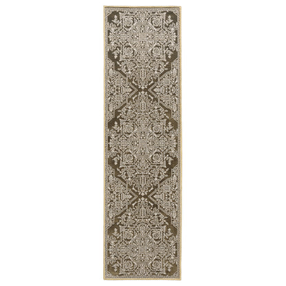 Intrigue Gold Beige Traditional Oriental Indoor Rug