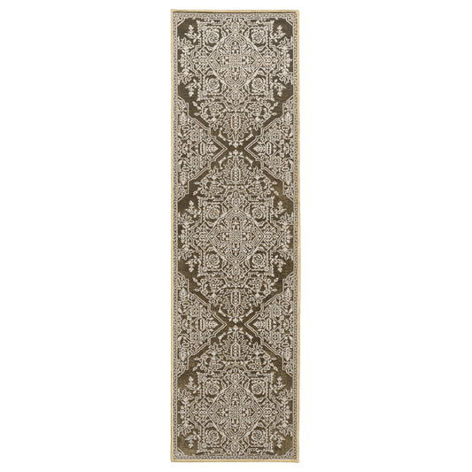 Intrigue Gold Beige Traditional Oriental Indoor Rug