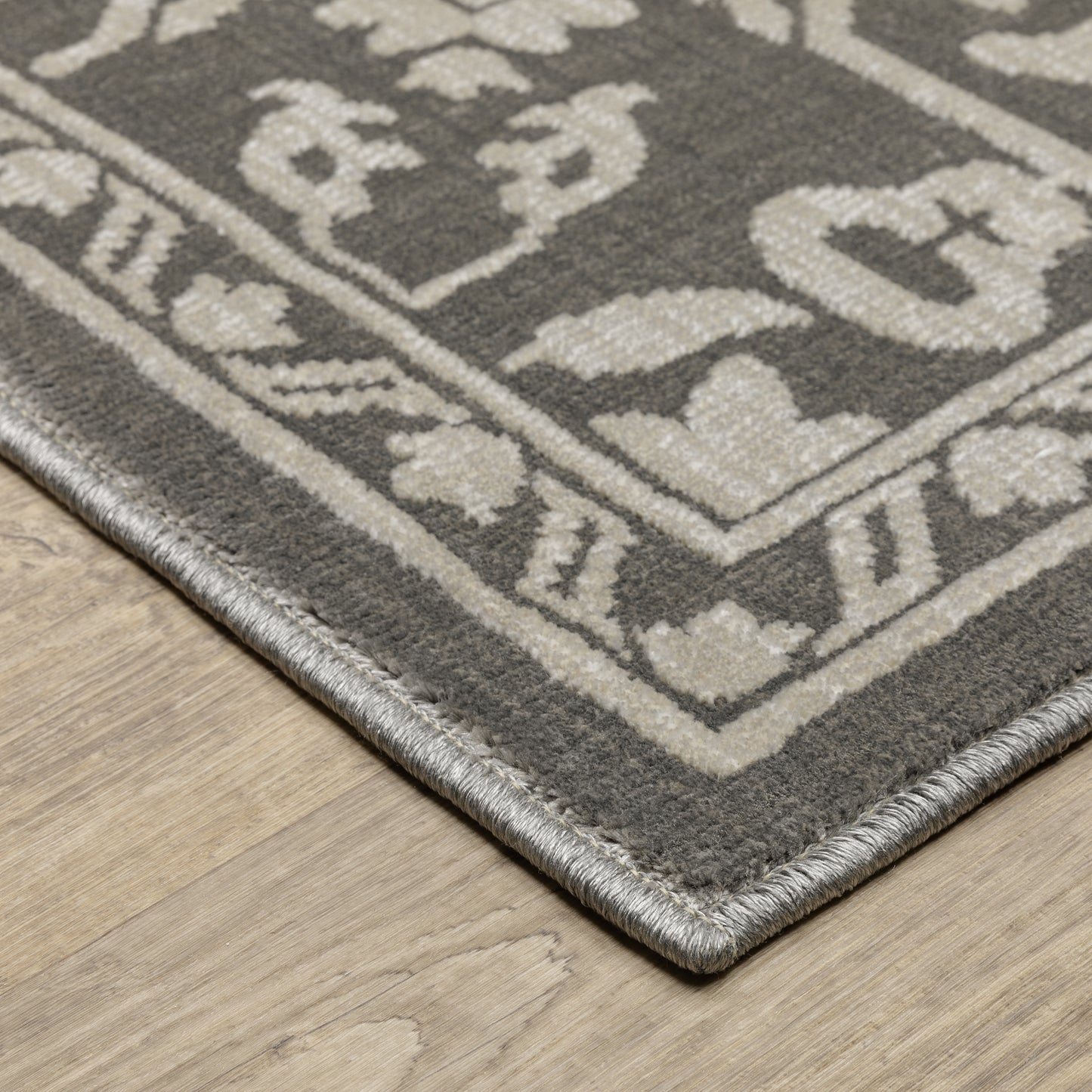 Intrigue Grey Light Grey Traditional Oriental Indoor Rug