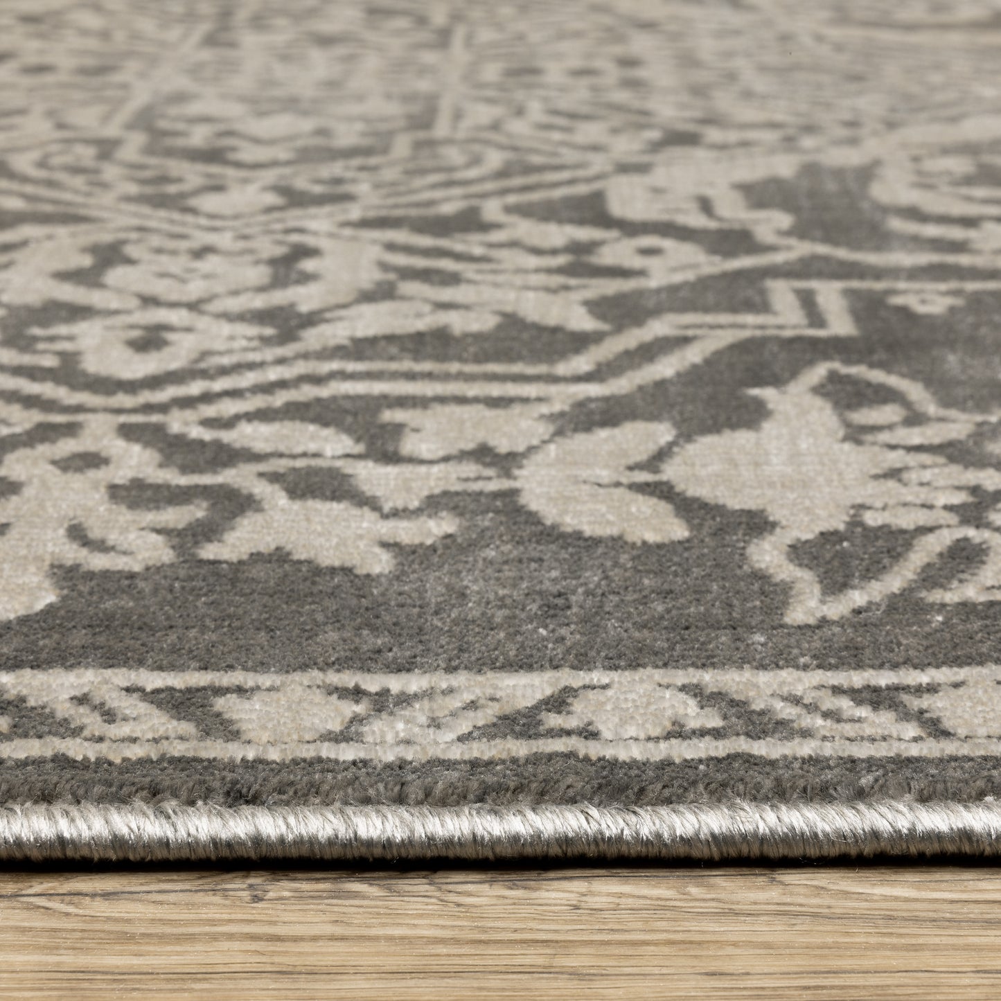 Intrigue Grey Light Grey Traditional Oriental Indoor Rug