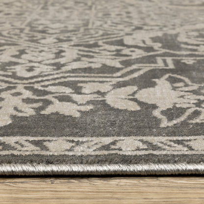 Intrigue Grey Light Grey Traditional Oriental Indoor Rug