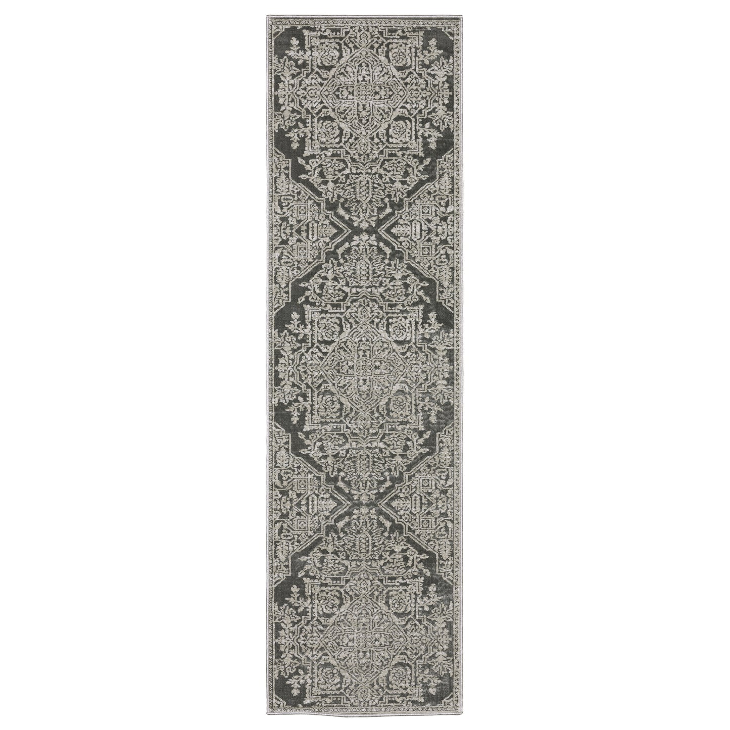 Intrigue Grey Light Grey Traditional Oriental Indoor Rug