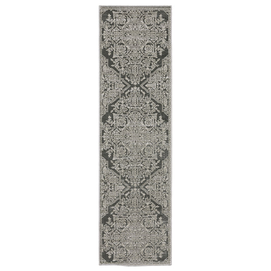 Intrigue Grey Light Grey Traditional Oriental Indoor Rug