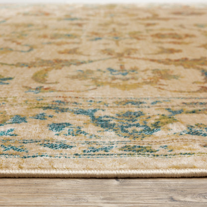 Juliette Beige Gold Traditional Oriental Indoor Rug