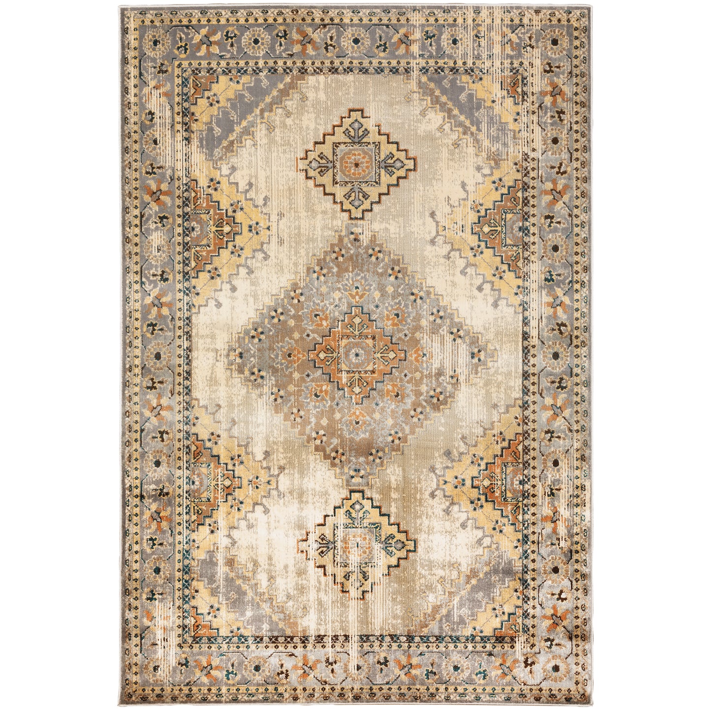 Juliette Grey Beige Traditional Southwest/Lodge Indoor Rug