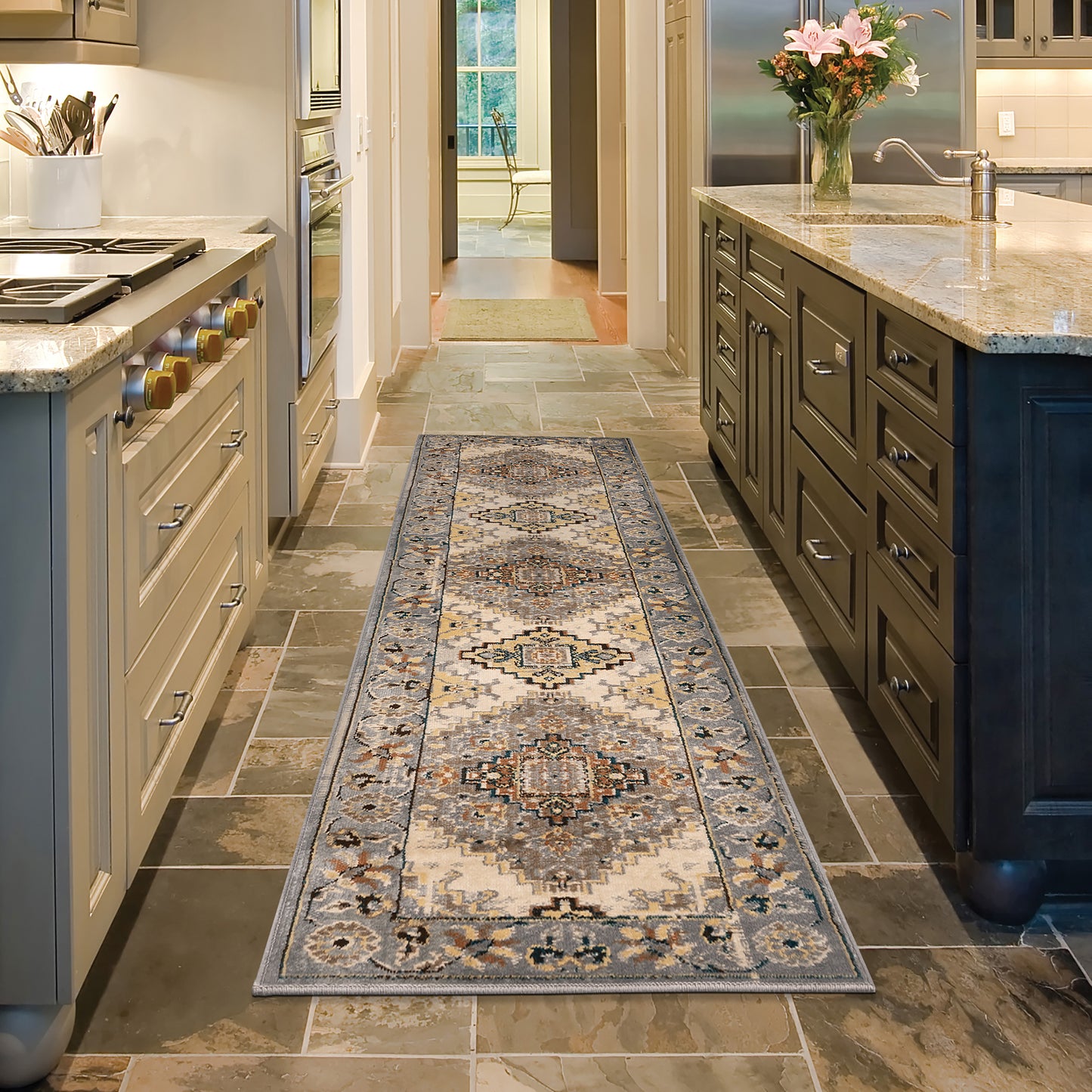 Juliette Grey Beige Traditional Southwest/Lodge Indoor Rug